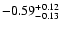 $\rm -0.59^{+ 0.12 }_{- 0.13 }$