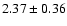 $ 2.37 \pm 0.36 $