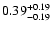 $\rm0.39^{+ 0.19 }_{- 0.19 }$