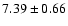 $ 7.39 \pm 0.66 $