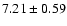 $ 7.21 \pm 0.59 $