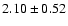 $ 2.10 \pm 0.52 $
