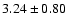 $ 3.24 \pm 0.80 $