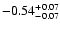 $\rm -0.54^{+ 0.07 }_{- 0.07 }$