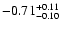 $\rm -0.71^{+ 0.11 }_{- 0.10 }$