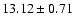 $ 13.12 \pm 0.71 $