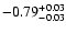 $\rm -0.79^{+ 0.03 }_{- 0.03 }$