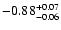 $\rm -0.88^{+ 0.07 }_{- 0.06 }$