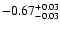 $\rm -0.67^{+ 0.03 }_{- 0.03 }$