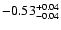 $\rm -0.53^{+ 0.04 }_{- 0.04 }$