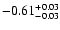 $\rm -0.61^{+ 0.03 }_{- 0.03 }$