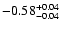 $\rm -0.58^{+ 0.04 }_{- 0.04 }$