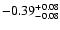 $\rm -0.39^{+ 0.08 }_{- 0.08 }$
