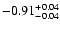 $\rm -0.91^{+ 0.04 }_{- 0.04 }$