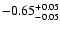 $\rm -0.65^{+ 0.05 }_{- 0.05 }$
