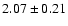 $ 2.07 \pm 0.21 $