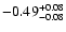 $\rm -0.49^{+ 0.08 }_{- 0.08 }$
