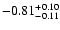 $\rm -0.81^{+ 0.10 }_{- 0.11 }$