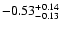 $\rm -0.53^{+ 0.14 }_{- 0.13 }$