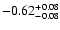 $\rm -0.62^{+ 0.08 }_{- 0.08 }$