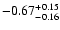 $\rm -0.67^{+ 0.15 }_{- 0.16 }$