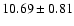 $ 10.69 \pm 0.81 $