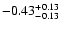 $\rm -0.43^{+ 0.13 }_{- 0.13 }$