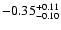 $\rm -0.35^{+ 0.11 }_{- 0.10 }$