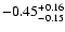 $\rm -0.45^{+ 0.16 }_{- 0.15 }$