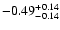 $\rm -0.49^{+ 0.14 }_{- 0.14 }$