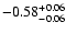 $\rm -0.58^{+ 0.06 }_{- 0.06 }$