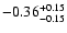 $\rm -0.36^{+ 0.15 }_{- 0.15 }$