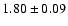 $ 1.80 \pm 0.09 $