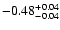 $\rm -0.48^{+ 0.04 }_{- 0.04 }$