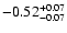 $\rm -0.52^{+ 0.07 }_{- 0.07 }$