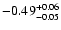 $\rm -0.49^{+ 0.06 }_{- 0.05 }$