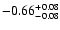 $\rm -0.66^{+ 0.08 }_{- 0.08 }$