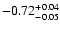$\rm -0.72^{+ 0.04 }_{- 0.05 }$