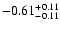 $\rm -0.61^{+ 0.11 }_{- 0.11 }$