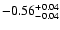 $\rm -0.56^{+ 0.04 }_{- 0.04 }$
