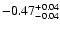$\rm -0.47^{+ 0.04 }_{- 0.04 }$