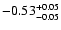 $\rm -0.53^{+ 0.05 }_{- 0.05 }$