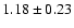 $ 1.18 \pm 0.23 $
