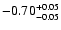 $\rm -0.70^{+ 0.05 }_{- 0.05 }$