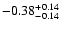 $\rm -0.38^{+ 0.14 }_{- 0.14 }$