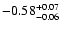 $\rm -0.58^{+ 0.07 }_{- 0.06 }$