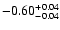 $\rm -0.60^{+ 0.04 }_{- 0.04 }$