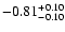 $\rm -0.81^{+ 0.10 }_{- 0.10 }$