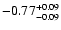 $\rm -0.77^{+ 0.09 }_{- 0.09 }$