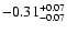 $\rm -0.31^{+ 0.07 }_{- 0.07 }$
